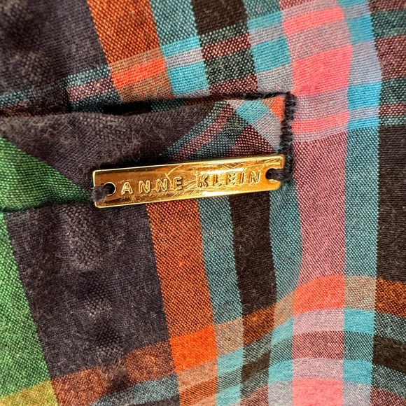 Anne Klein Pink Blue Green Plaid Women's Shorts Size 14 - Picture 3 of 9